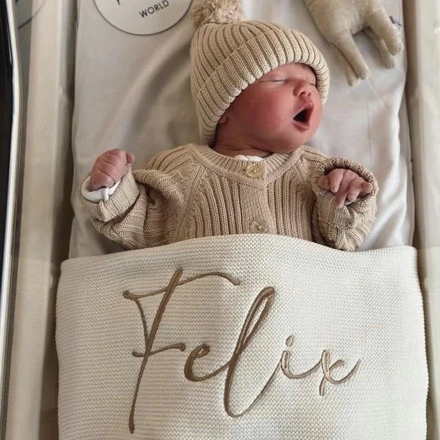 Hand-knitted custom baby blankets