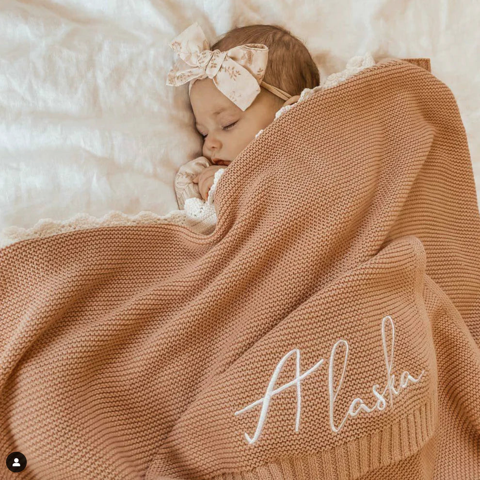 Hand-knitted custom baby blankets