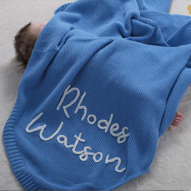 Hand-knitted custom baby blankets